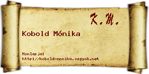 Kobold Mónika névjegykártya